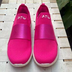 APL pink slip on sneakers
